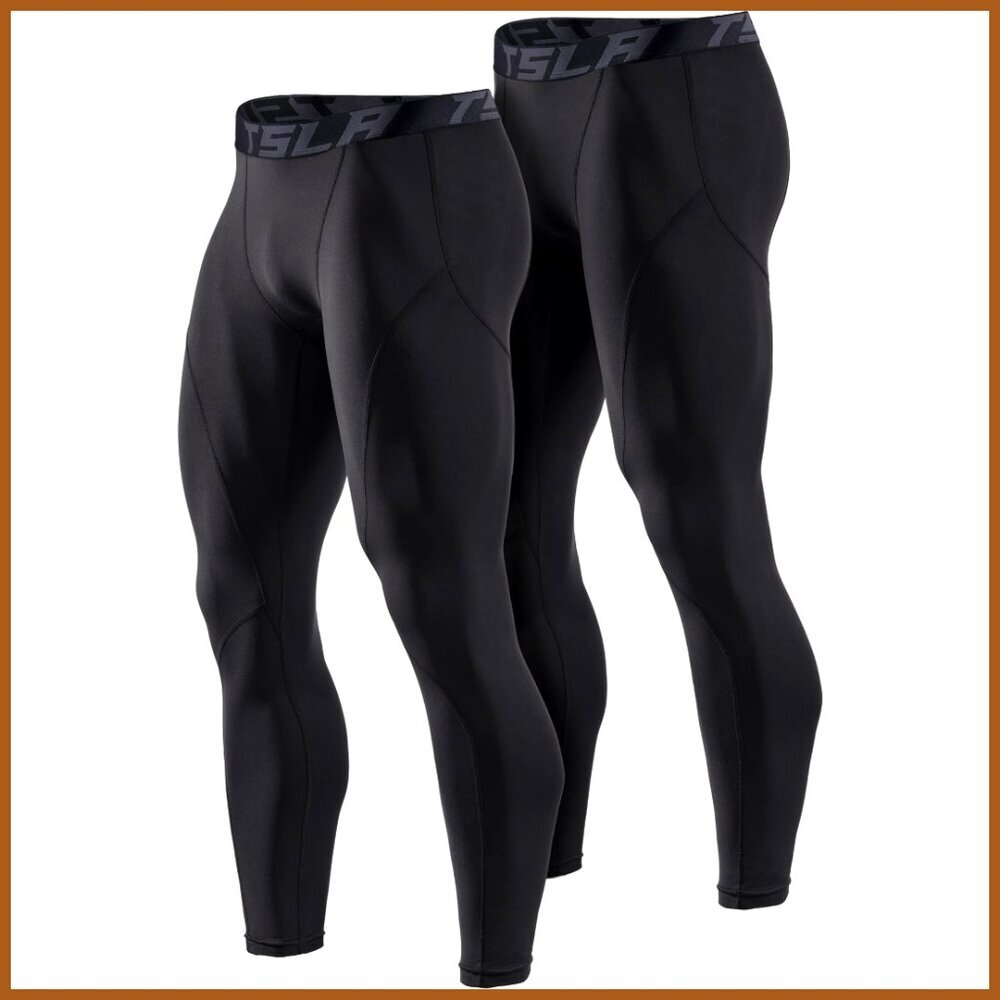 Thermal Compression Pants with Fleece Lining, Athletic Leggings for Winter
